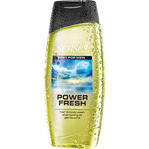 Senses Power Fresh 2-in-1 Shampoo & Duschgel für Ihn, 500 ml