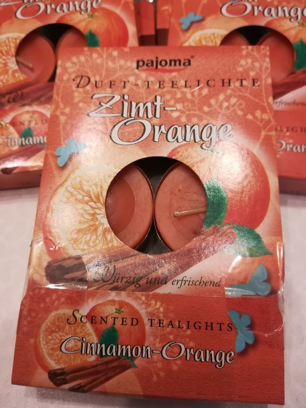 Zimt-Orange 6 er Packung Teelicht