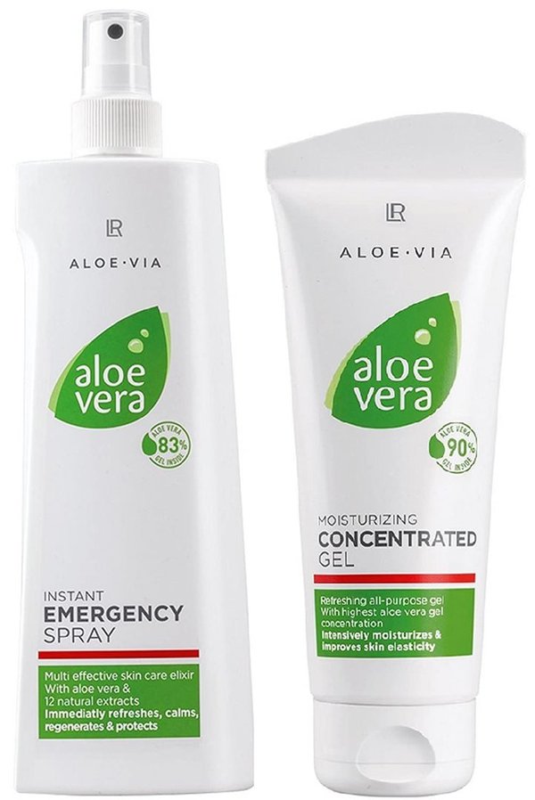 LR ALOE VIA Aloe Vera Intensiv-Pflege-Set (150 ml Emergency Hautspray & 100 ml Konzentrat)