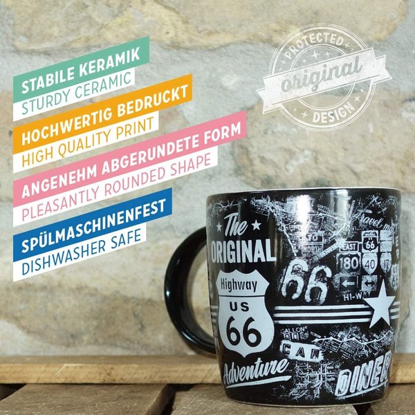 Nostalgic-Art - Kaffeebecher Kaffeepott Teetasse Keramik - US Highway 66