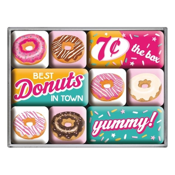 Nostalgic Art Magnet Set - Donuts